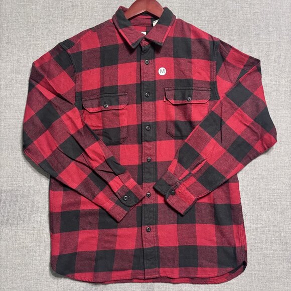 Levis Red & Black Buffalo Plaid Button-Up Flannel Shirt - M - Picture 1 of 13
